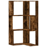 Corner Bookcase 3-Tier Smoked Oak 50x50x102 cm Engineered Wood 852595
