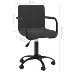 ZNTS Swivel Office Chair Black Velvet 334707