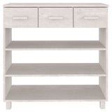 Console Table HAMAR White 90x35x90 cm Solid Wood Pine 340465
