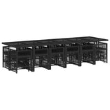 17 Piece Garden Dining Set with Cushions Black Poly Rattan 3211003