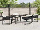 Garden Dining Set 5 pcs Black Poly Rattan 3380714