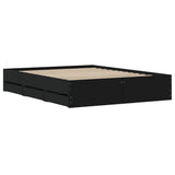 Bed Frame with Drawers without Mattress Black 140x200 cm 3207274