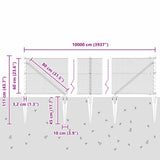 Fence with Posts Grey 0.6 x 100 m PVC-coated steel 3353299