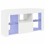 Corner LED TV Cabinet High gloss White 100 x 40 x 50 cm 889799