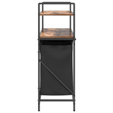 Laundry Basket 3 Compartments with Shelves Smoked Oak 859082