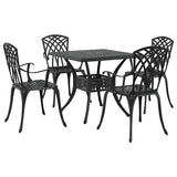 Garden Table Set 5 pcs Black Cast Aluminium 3334761