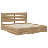 Bed Frame with Drawer Artisan Oak 180 x 200 cm Engineered Wood 3411950