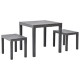 Garden Set Brown Plastic Tough Garden Set Square Modern 48779