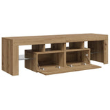 TV Cabinet with LED Lights Artisan Oak 140x36.5x40 cm Engineered Wood 856304