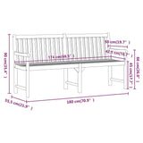 Garden benches 1-Seater 180 x 55.5 x 90 cm Solid Acacia Wood 316612
