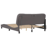 Bed Frame with LED without Mattress "Hvar" Grey 160x200 cm 3213944
