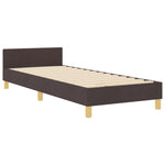 ZNTS Bed Frame Dark Brown 90x200 cm Fabric 3344623