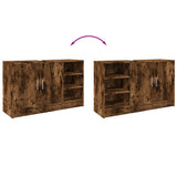 Sink Cabinet Smoked Oak 90x29x55 cm Engineered Wood 848126