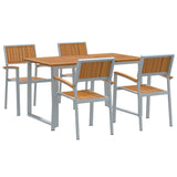 Garden Dining Set 5 pcs Grey and brown 140 x 80 x 75 cm 3284351