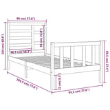 Bed Frame without Mattress Solid Wood 90x190 cm Single 3105890