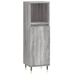 ZNTS 3 Piece Bathroom Furniture Set Grey Sonoma Engineered Wood 3190297