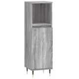 ZNTS 3 Piece Bathroom Furniture Set Grey Sonoma Engineered Wood 3190297