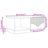Coffee Table High Gloss White 90 x 50 x 37 cm Engineered Wood 895419