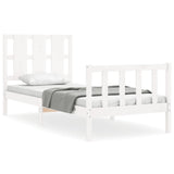 Bed Frame without Mattress White 90x190 cm Single Solid Wood Pine 3192197
