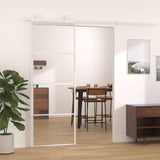 Sliding Door ESG Glass and Aluminium 76x205 cm White 151656