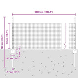 Welded Wire Fence with Posts 50 x 0.5 m PVC-Coated Steel Green 3336505