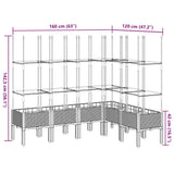 Garden Planter with Trellis Blue Grey 160x120x142.5 cm PP 367966