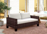 Two-Seater Rattan Outdoor Sofa - Brown T3398P328397