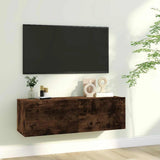 TV Wall Cabinet Smoked Oak 100x30x30 cm Engineered Wood 815096