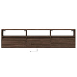 TV Wall Cabinet with LED Brown Oak 180x31x45 cm 3307946