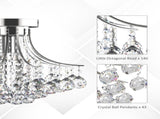 Crystal Chandeliers, K9 Droplets Ceiling Light with 3 E14 Bulb Base, Pendant Lights for Living Room, T3398P340989