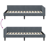 Corner Bed Frame with Headboard Dark Grey 90 cm x 190 cm Velvet 42016145