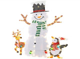 4FT White 2.5D Snowman Christmas Light Decoration with Penguin & Reindeer, 122 Warm White Lights, 31890670