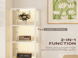 LED Floor Lamp with Glass Shelves, 4 Layers Dimmable Tall Standing Lamp, Modern Column Shelf Floor T3398P376732
