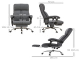 High Back Vibration Massage Office Chair, Heated Reclining PU Leather Computer Chair with Footrest, T3398P343619