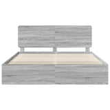 Bed Frame Grey Sonoma 180 x 200 cm Solid Pine Wood 3412457