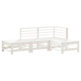4 Piece Garden Lounge Set White Solid Wood Pine 3186502