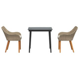 Garden Dining Set with Cushion 3 pcs Beige Poly Rattan 3261691