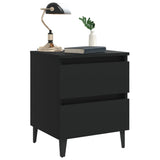 Bed Cabinet Black 40x35x50 cm Engineered Wood 805871