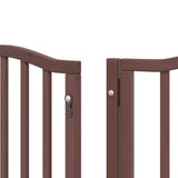 Dog Gate with Door Foldable 9 Panels Brown 450 cm Poplar Wood 3155603