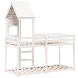 Bunk Bed without Mattress White 75x190 cm Small Single Solid Wood Pine 3282008