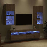 TV Wall Units with LED Artisan Oak Engineered Wood 3402981