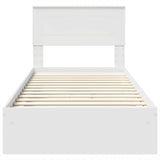 Storage Bed with Headboard White 90 x 190 cm Engineered Wood 3408494