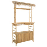 Outdoor Bar Table and Stools 3 pcs Natural Bamboo 3469654
