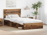 Bed Frame with Headboard Old Wood 75 x 190 cm Solid Pine Wood 3411477