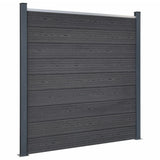 Fence Panel Set Grey 180x186 cm WPC 3211827