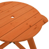 Picnic Table for 4 Kids with Umbrella Round Solid Wood Fir 3281623