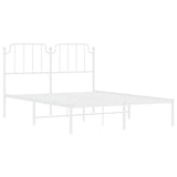 Metal Bed Frame without Mattress with Headboard White 135x190cm 373935