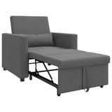 Pull out Sofa Bed Single Dark grey 90 x 165 x 87 cm Fabric 42002685