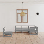 5 Piece Garden Lounge Set Grey Solid Pinewood 3075576