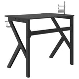 Gaming Desk with K Shape Legs Black 90x60x75 cm 325400